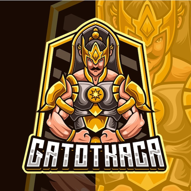 Gatotkaca-maskottchen-charakter-logo-vorlage