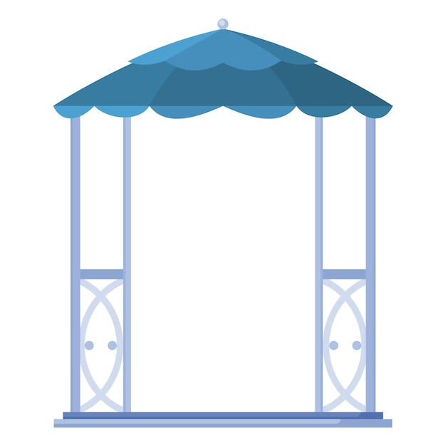 Gazebos pergola-stil architektur hölzerne bower flache cartoon-ikonen pavillonstruktur stadtpark oder gärten bereich element isoliert auf weißem hintergrund vektor-illustration