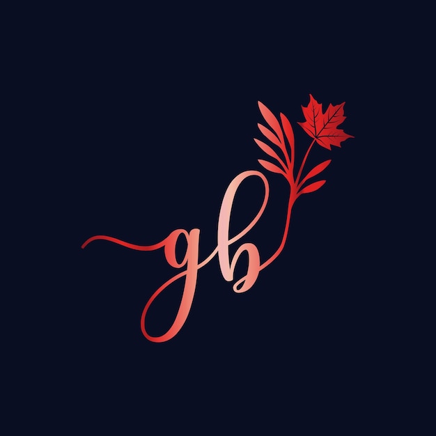 Gb-anfangslogo abstrakte cannabis-marihuana-ahornblatt-logo-vektorvorlage