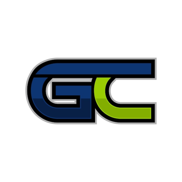 gc-Buchstaben-Logo-Vektor
