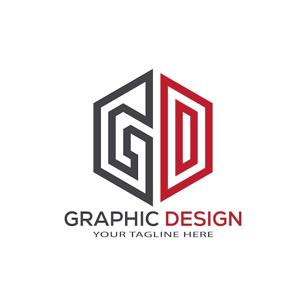 Vektor gd-brief-logo-design