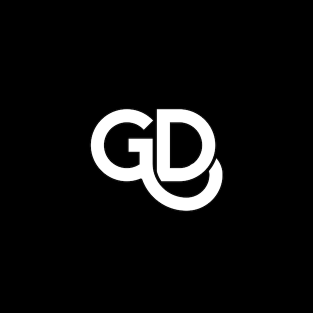 GD-Letter-Logo-Design auf schwarzem Hintergrund GD-Kreative-Initialen-Letterlogo-Konzept gd-Letterdesign GD-Weißbuchstaben-Design auf schwarzem Hintergrund G D g d-Logo