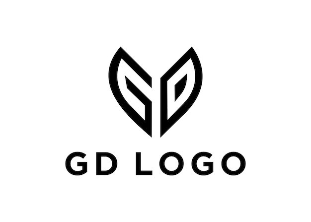 Vektor gd-logo-design-vektorillustration