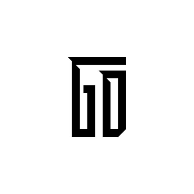 GD-Monogramm-Logo-Design, Buchstabe, Text, Name, Symbol, monochromes Logo, Alphabet-Zeichen, einfaches Logo