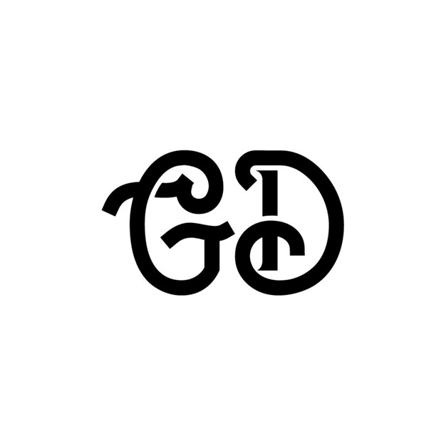 GD-Monogramm-Logo-Design, Buchstabe, Text, Name, Symbol, monochromes Logo, Alphabet-Zeichen, einfaches Logo