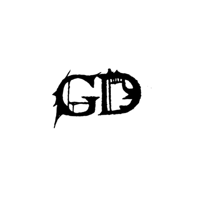 GD-Monogramm-Logo-Design, Buchstabe, Text, Name, Symbol, monochromes Logo, Alphabet-Zeichen, einfaches Logo