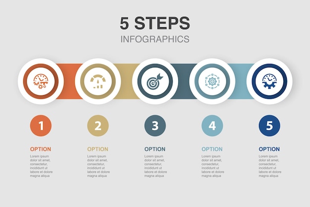 GDPR-Datendatenverordnung ePrivacy-Datenschutzsymbole Infografik-Designvorlage Kreatives Konzept mit 5 Schritten