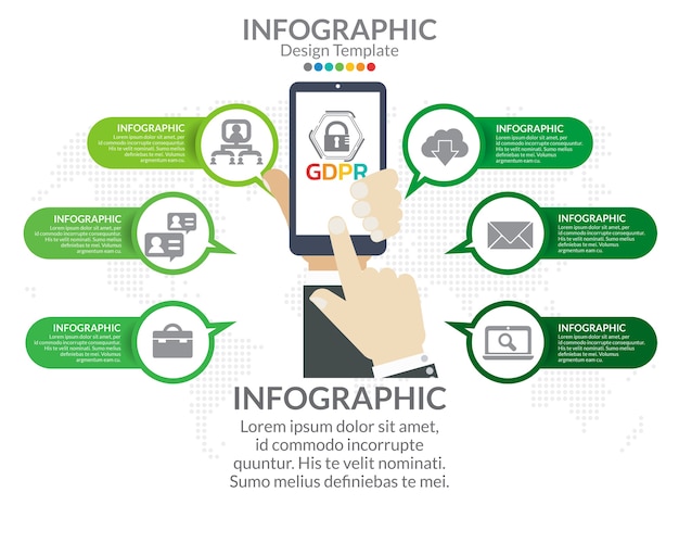 Gdpr konzept infografik vorlage.