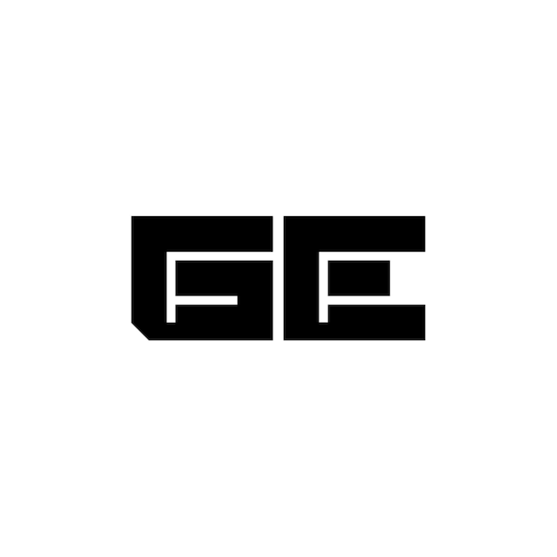 GE-Monogramm-Logo-Design, Buchstabe, Text, Name, Symbol, einfarbig, Logo, Alphabet, Zeichen, einfaches Logo