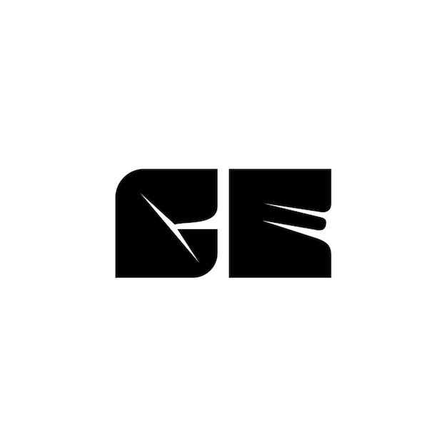 GE-Monogramm-Logo-Design, Buchstabe, Text, Name, Symbol, einfarbig, Logo, Alphabet, Zeichen, einfaches Logo