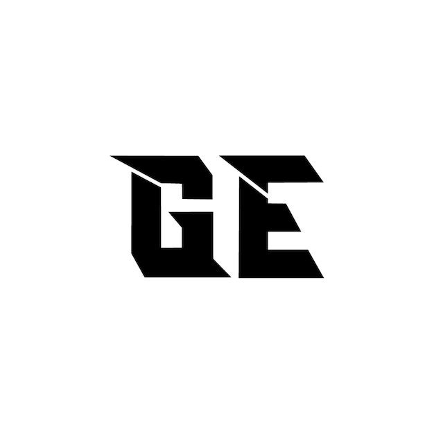 GE-Monogramm-Logo-Design, Buchstabe, Text, Name, Symbol, einfarbig, Logo, Alphabet, Zeichen, einfaches Logo