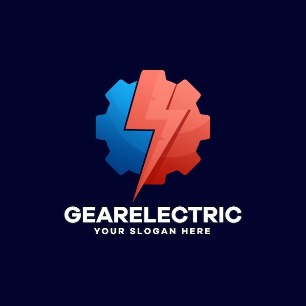 Vektor gear thunderbolt electronic-logo