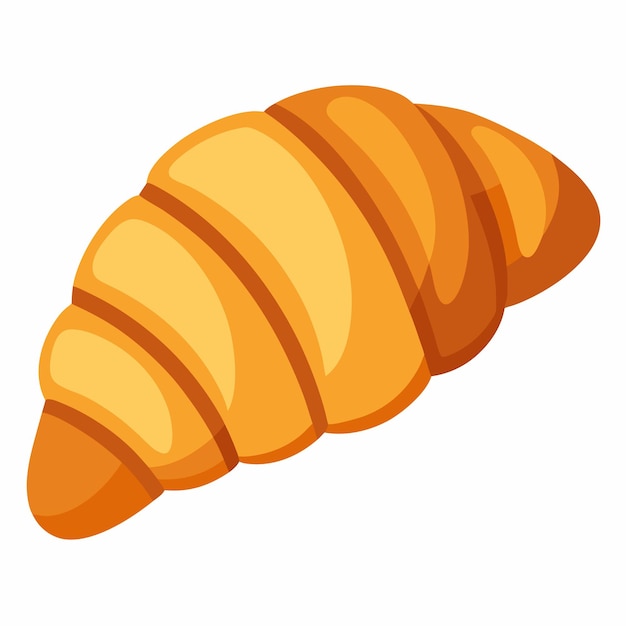 Gebackene Croissant-Clipart im Cartoon-Stil und digitale Design-Vektorillustration