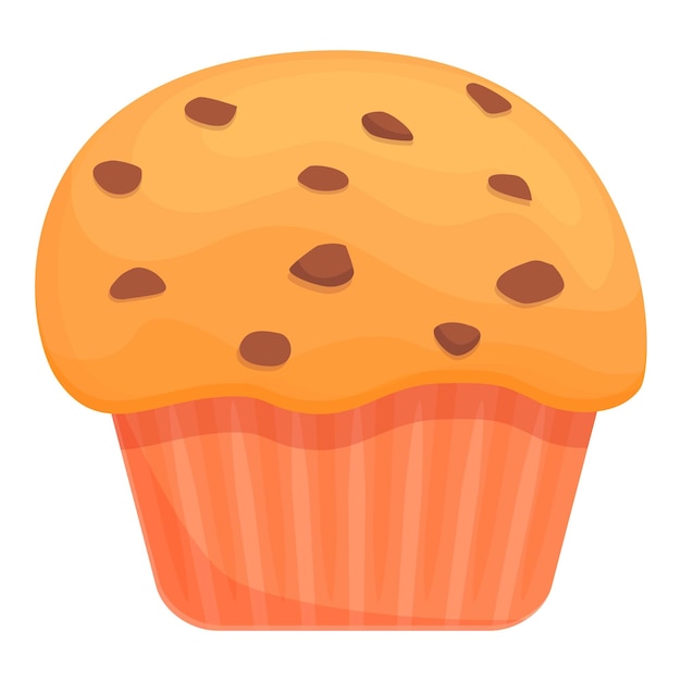 Gebackene Muffin-Symbol Cartoon und flaches Vektorsymbol für gebackene Muffins für Webdesign isoliert auf weißem Hintergrund