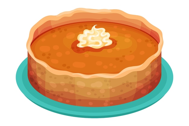 Vektor gebackene süßkuchen mit füllung und kruste aus kurzkruste gebäck vektor-illustration