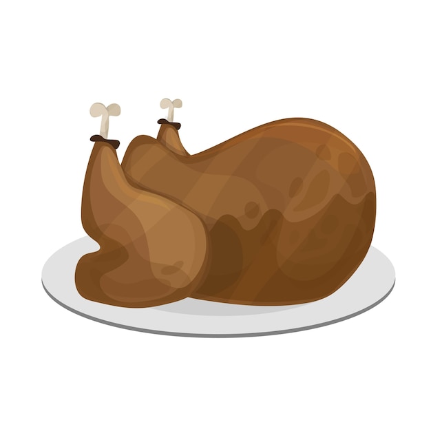 Gebackener Truthahn zum Erntedankfest Thanksgiving Turkey isolierter Vektor