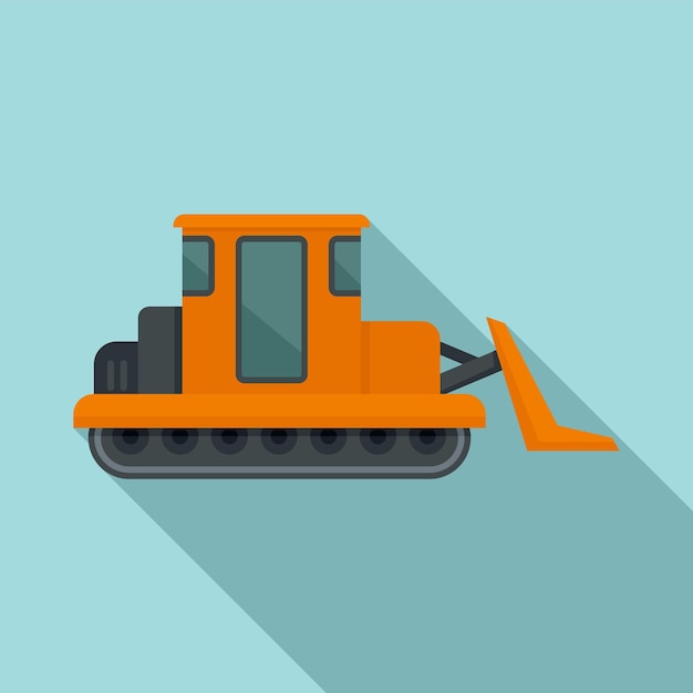 Vektor gebäude-bulldozer-symbol flache illustration des gebäude-bulldozer-vektorsymbols für webdesign