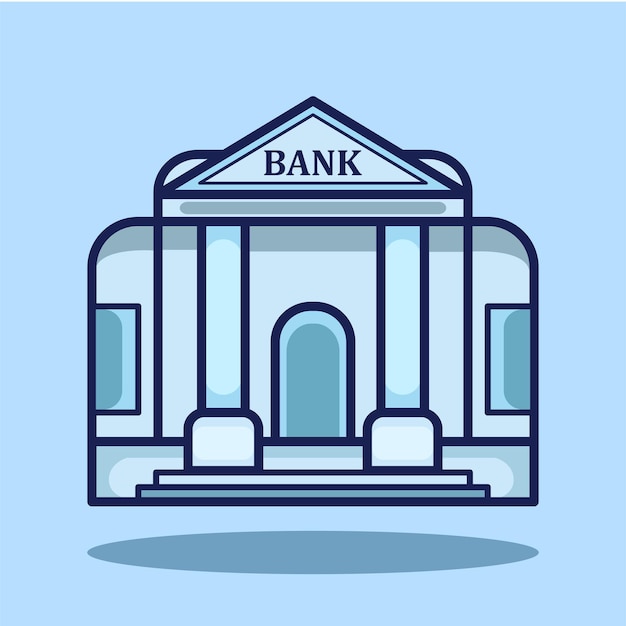 Gebäude Cartoon Vektor-Illustration Vektor Bank Bank Gebäude Vektor-illustration und Symbol f