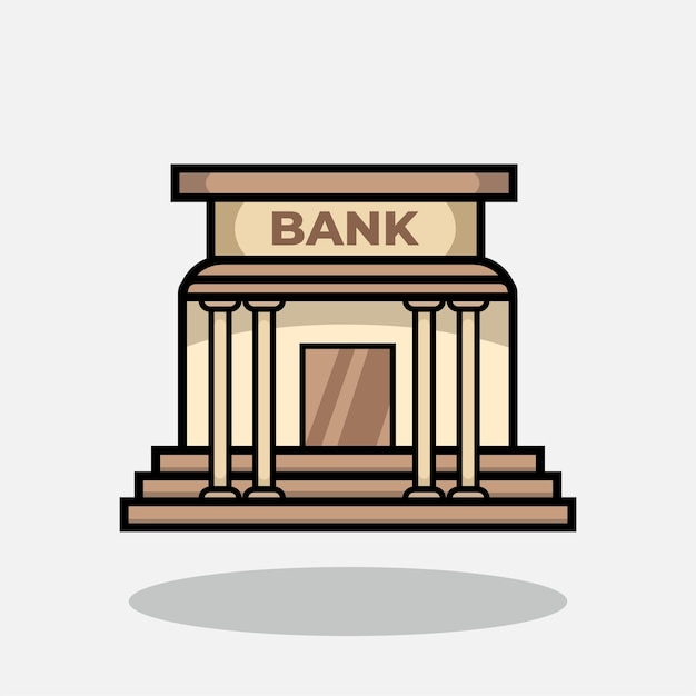 Gebäude Cartoon Vektor-Illustration Vektor Bank Bank Gebäude Vektor-illustration und Symbol f