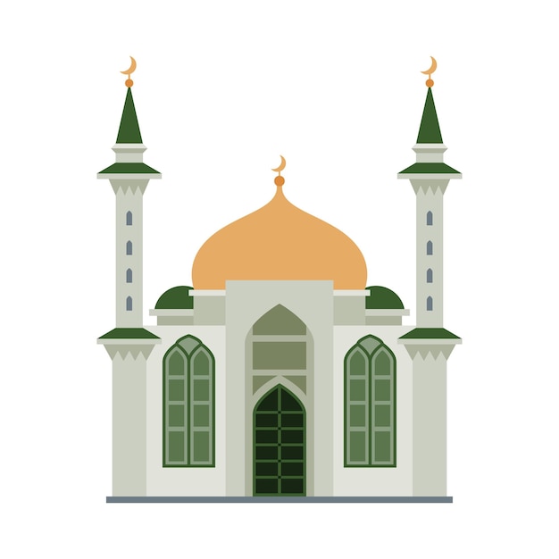 Gebäude der Moschee Islamische religiöse Tempel Alte architektonische Konstruktion Vektor-Illustration