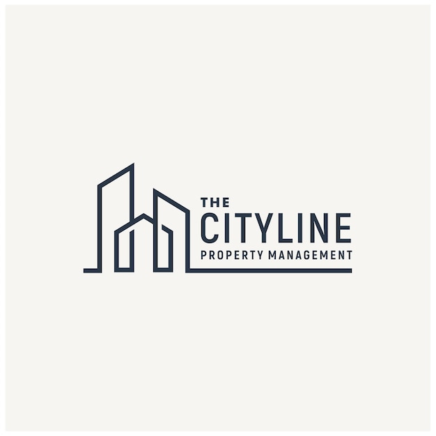 Gebäude immobilien stadt skyline wohnung architektur strichzeichnungen logo-design