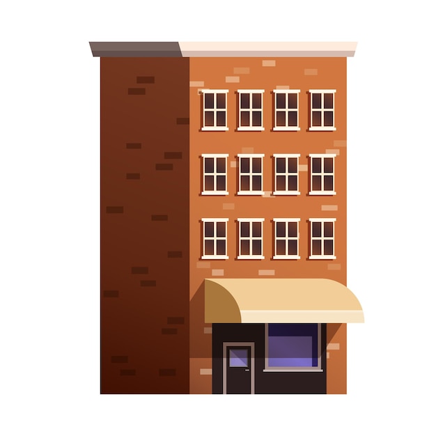 Gebäude Karikatur isolierte Illustration auf weiß