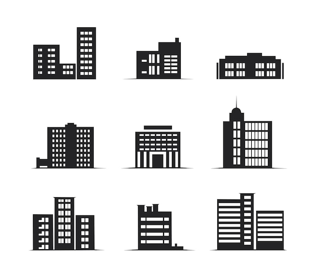 Gebäude-Silhouette-Set-Illustration