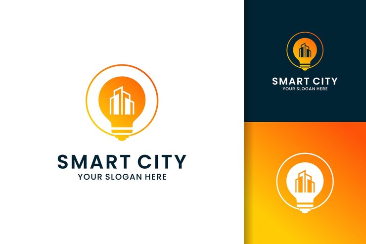 Gebäudebirne kreativ für modernes Smart-City-Logo-Design