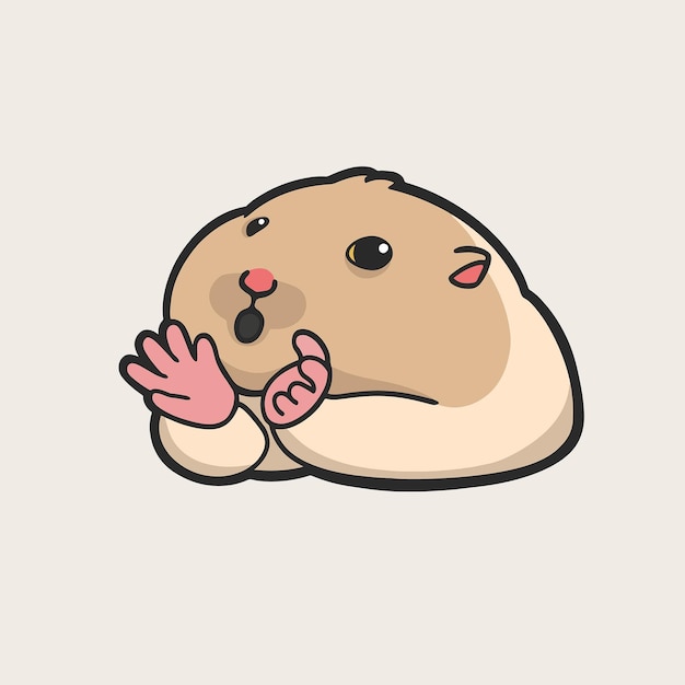 Gebetender Hamster Meme Aufkleber T-Shirt Vektor niedliche Illustration