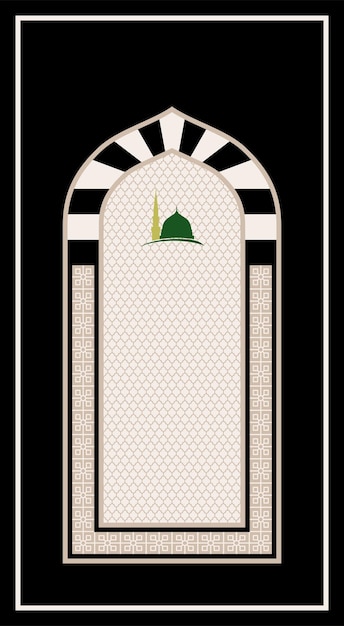 Vektor gebetsmatte aus dem fenster der nabawi-moschee 110