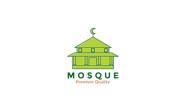 Gebetsraum moschee grün einfache logo vektor icon design illustration