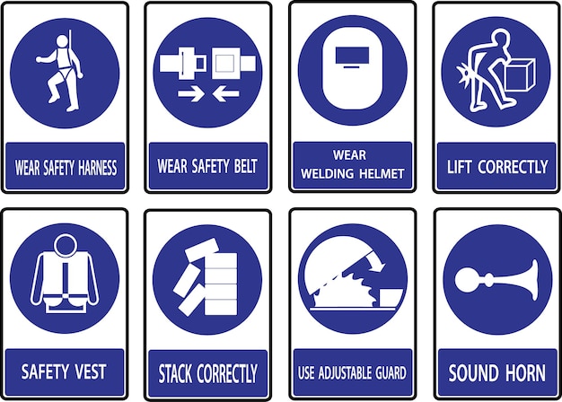 Gebotszeichen Gesundheits- und Sicherheitszeichen am Bau für industrielle Anwendungen