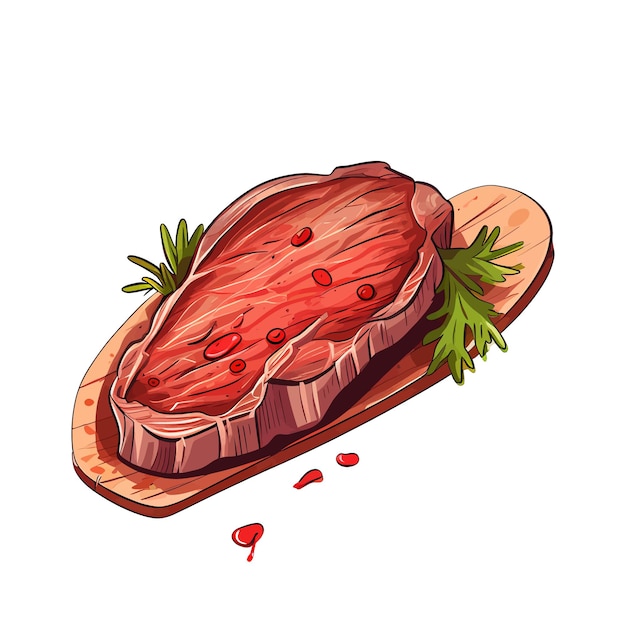 Vektor gebratenes steak rindersteak schweinesteak vektorillustration