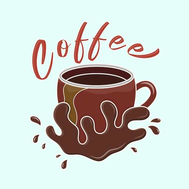 Vektor gebrauter glückseligkeits-zauberhafter kaffee-vektor