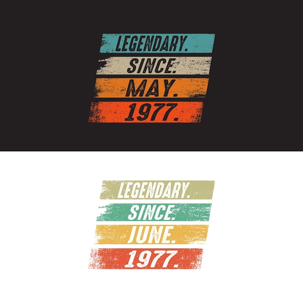 Vektor geburtstag vintage mai bis juni design bundles.46th birthday gift design.year 1977 design.