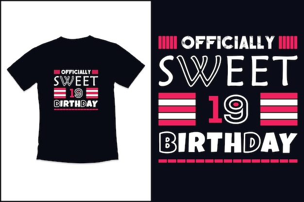 Geburtstags-T-Shirt-Design für Mädchen oder Jungen zum 19. Geburtstag