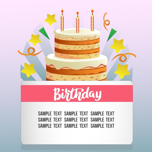 Geburtstagskarte mit niedlichen kuchen
