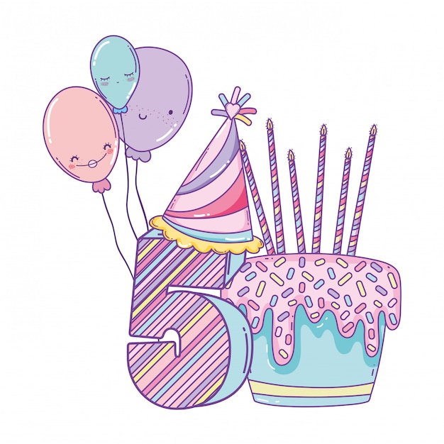 Geburtstagstorte mit ballons und nummer