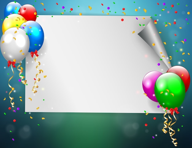 Geburtstagszeichen mit bunten ballonen