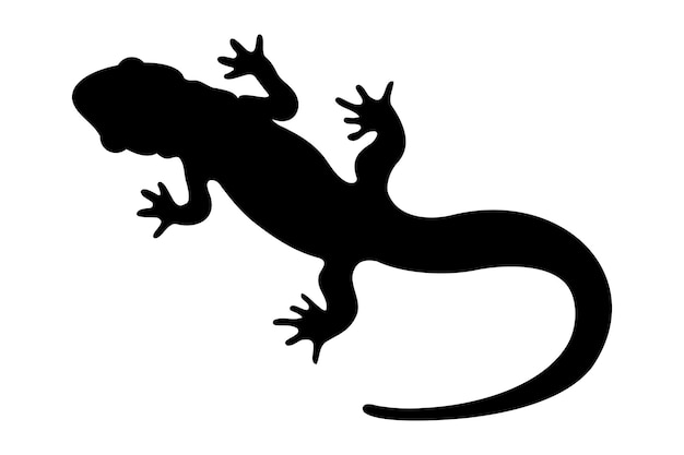 Gecko-Eidechse oder Salamander-Silhouette Vektorillustration