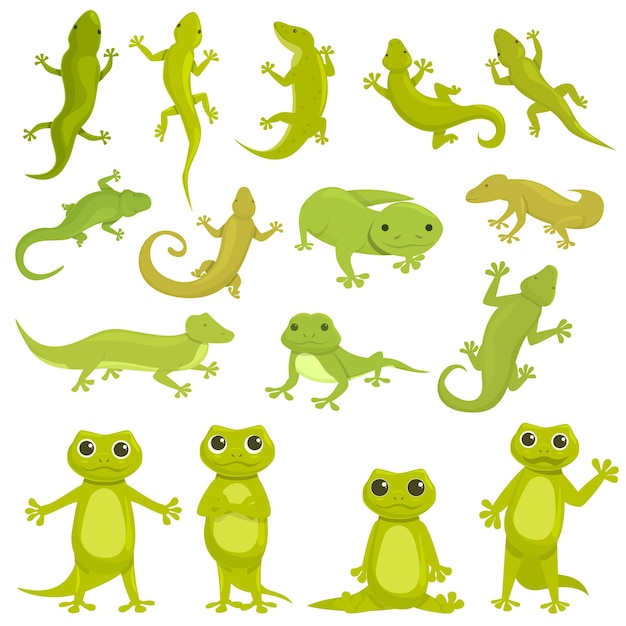 Gecko-Symbol Cartoon-Vektor. Chamäleon-Tier