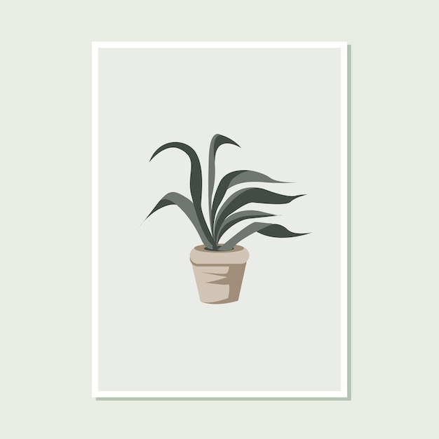 Gedämpftes Grün, minimalistische botanische Pflanzenkunst, Wanddekoration, Grußkarte, Banner, Symbol, Postkarte oder Broschüren-Cover-Design
