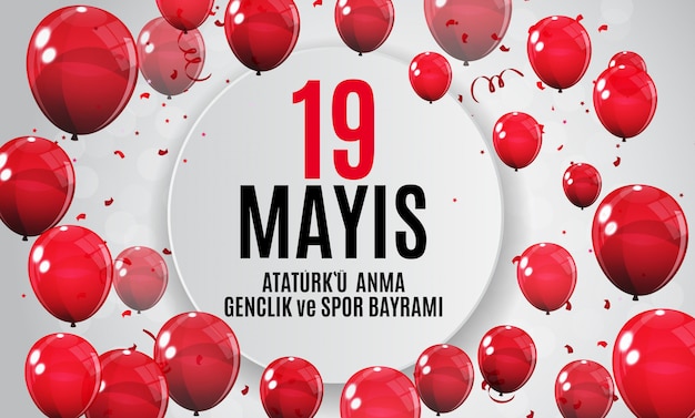 Gedenken an atatürk, jugend- und sporttag banner