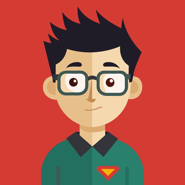 Geek-Jungen-Vektor-Illustration