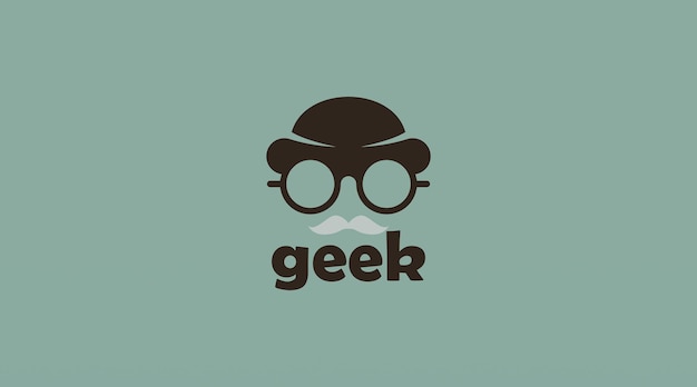 Vektor geek-logo-design-konzept vektor-geek-logo-vorlage im flachen farbdesign-stil