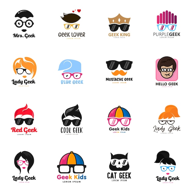 Geek-logo-set