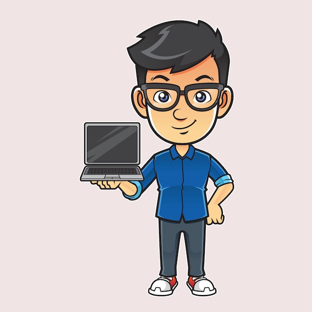 Vektor geek sales guy illustration