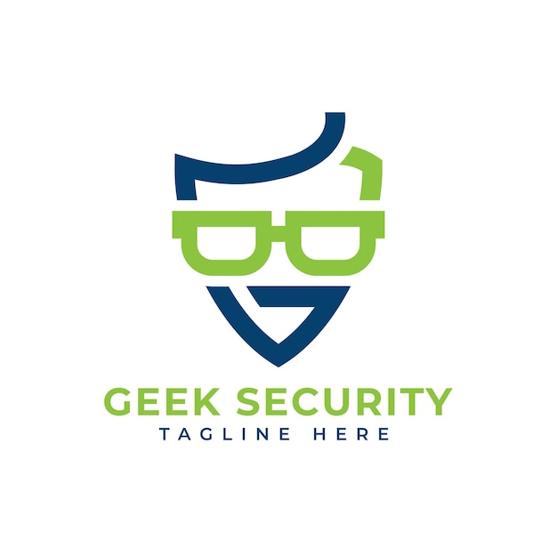 Geek-sicherheitslogo-design für geek und die sicherheitsindustrie modernes und einfaches designkonzept
