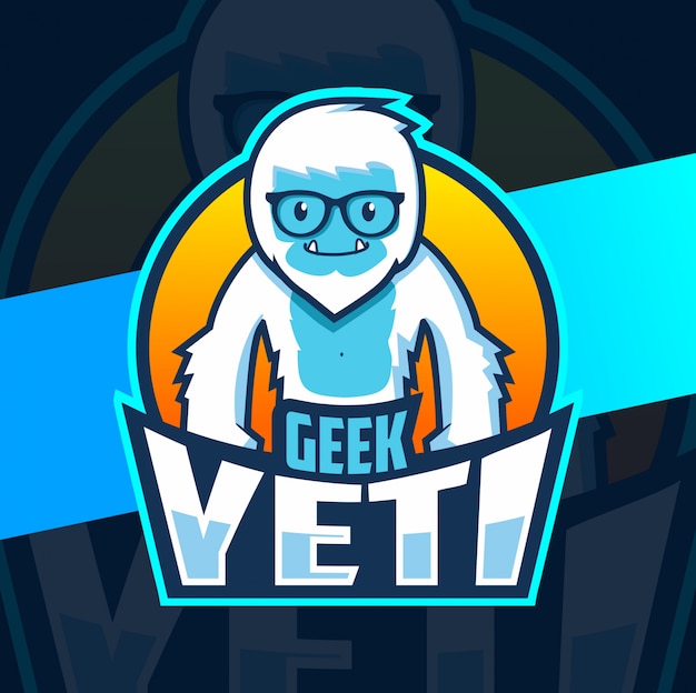 Geek yeti maskottchen esport logo