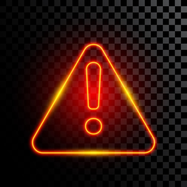 Gefahrwarn-Dreieck-Neon-Zeichen isolierte Vektor-Illustration